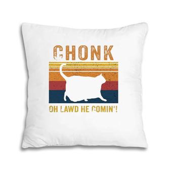 Funny Chonk Cat A Retro Meme Style Vintage Cats Memes Pillow | Mazezy
