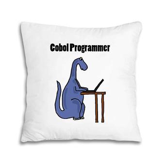 Funny Dinosaur Cobol Programmer Pillow | Mazezy