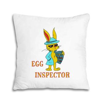 Funny Easter Bunny Egg Inspector Pillow | Mazezy