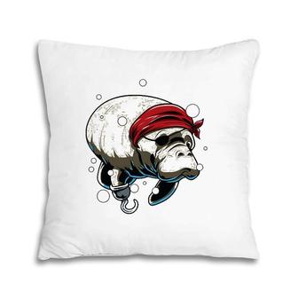 Funny Florida Manatee Pirate Gift Pillow | Mazezy