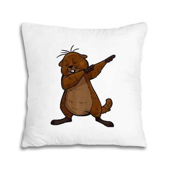 Funny Groundhog Day Funny Dabbing Groundhog Pillow | Mazezy