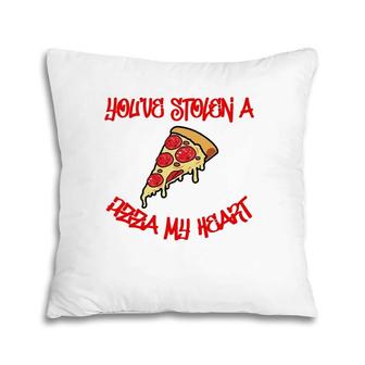 Funny Valentines Day Food Stolen Pizza My Heart Foodie Pillow | Mazezy