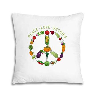 Funny Veggie Art For Women Men Vegan Food Vegetables Themed Pillow | Mazezy