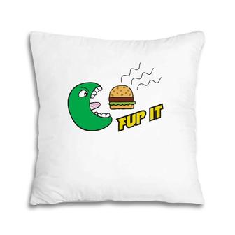 Fup It Cheeseburger Monster Cartoon Pillow | Mazezy