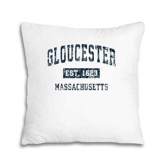 Gloucester Massachusetts Ma Vintage Sports Design Navy Print Pillow | Mazezy