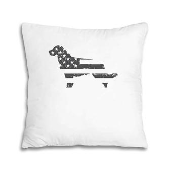 Golden Retriever Us Flag Vintage Patriotic Dog Lover Gift Pillow | Mazezy