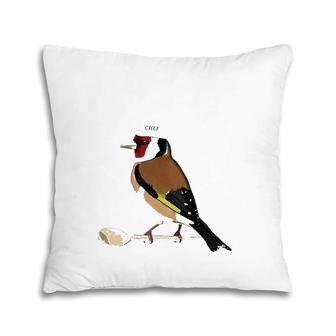 Goldfinch Bird Kitchen Chef Hat Cooking Funny Biologist Pillow | Mazezy