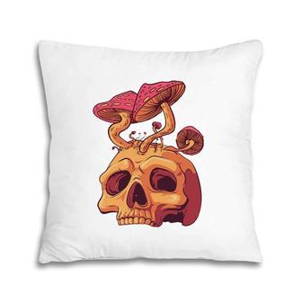 Goth Skull Mushrooms Mycologist Mycology Pillow | Mazezy