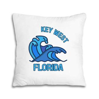 Graphic Key West Florida Pocket Wave Souvenir Pillow | Mazezy