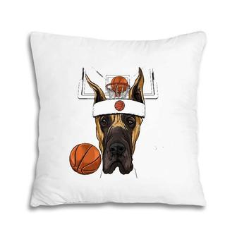 Great Dane Basketball Dog Lovers Basketball Player Pillow | Mazezy