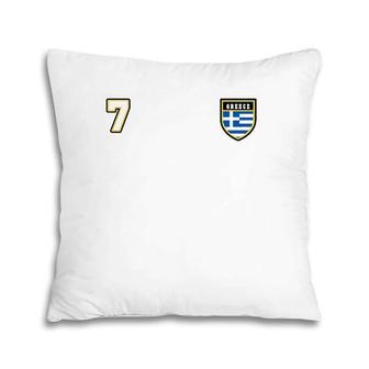 Greece Number 7 Soccer Flag Football Seven Greek Pillow | Mazezy