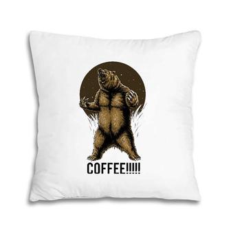 Grizzly Bear Needs Coffee Pillow | Mazezy