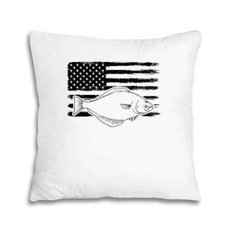 Grunge Halibut Usa Distressed Plaice Sanddab Flounder Pillow | Mazezy