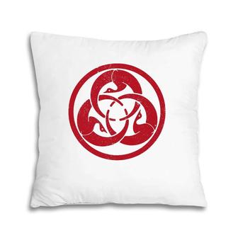 Hagakure Red Cranes Samurai Bushido Warrior Crest Pillow | Mazezy