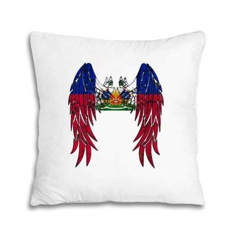 Haitian Flag Angel Wings Jesus Catholic Christian God Haiti Pillow | Mazezy DE