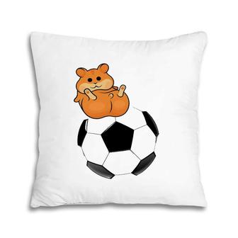 Hamster On Soccer Football Player Hamster Fans Funny Pillow | Mazezy