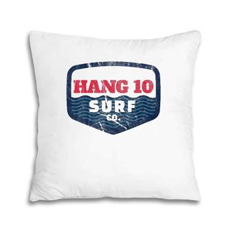 Hang 10 Surf Co Retro Distressed Surfer From The 60S V-Neck Pillow | Mazezy
