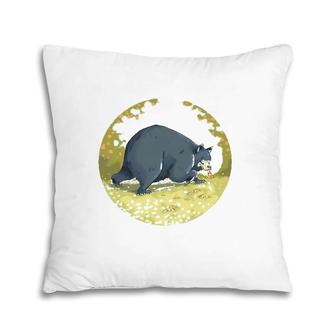 Hank The Tank Bear Eating Pizza Pillow | Mazezy