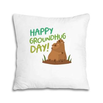 Happy Groundhug Day Cute Groundhog Meme Tee Pillow | Mazezy