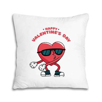 Happy Valentine's Day Funny Heart Valentine's Day Pillow | Mazezy UK