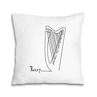 Harp Symphony Orchestra Music Design One-Line Harp Pillow | Mazezy