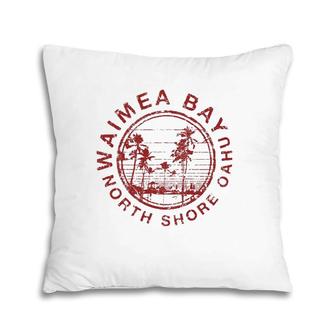 Hawaii Waimea Bay North Shore Retro Vintage Pillow | Mazezy