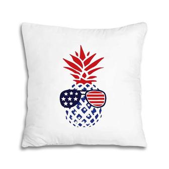 Hawaiian Pineapple American Flag Sunglasses 4Th Of July Pillow | Mazezy