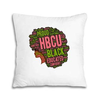 Hbcu Black And Educated Pink And Green Afro Pillow | Mazezy