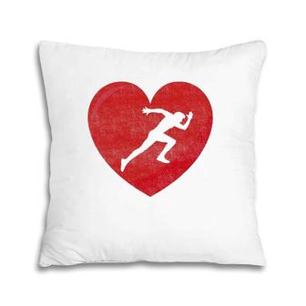 Heart Lover Running Gift Valentines Day For Men Women Pillow | Mazezy
