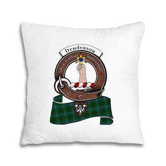 Henderson Scottish Clan Badge & Tartan Pillow | Mazezy