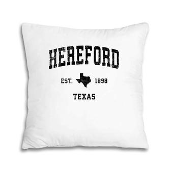 Hereford Texas Tx Vintage Sports Design Black Print Pillow | Mazezy