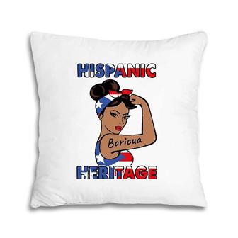 Hispanic Heritage Boricua Women Flag Puerto Rico Pillow | Mazezy