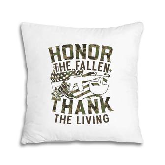 Honor The Fallen Thank The Living Usa Flag Memorial Day Pillow | Mazezy
