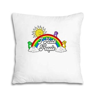 I Hate People Rainbow Printed Pillow | Mazezy UK