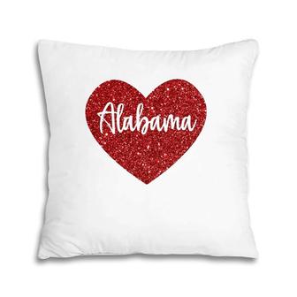 I Love Alabama Red Heart Pillow | Mazezy