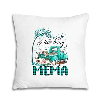 I Love Being Mema Flower Truck Pillow | Mazezy