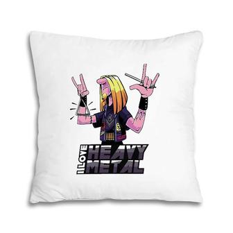 I Love Heavy Metal Triangle Pillow | Mazezy