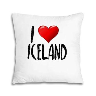 I Love Iceland Traveler Souvenir Pillow | Mazezy