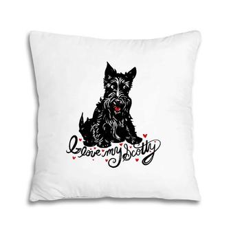 I Love My Scotty Cute Scottish Terrier Pillow | Mazezy UK