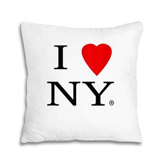 I Love Ny Heart White Color I Love Newyork Pillow | Mazezy