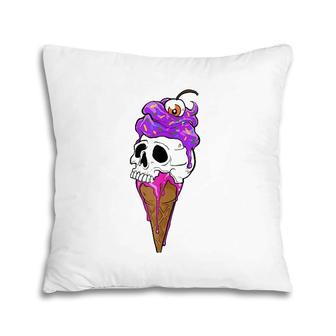 Ice Cream Skull I Summer Goth Pillow | Mazezy