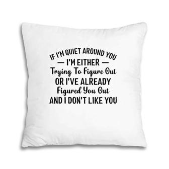 If I'm Quiet Around You I'm Either Trying To Figure Out I Don't Like You Hater Pillow | Mazezy