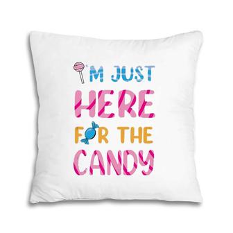 I'm Just Here For The Candy Halloween Sweets Tank Top Pillow | Mazezy