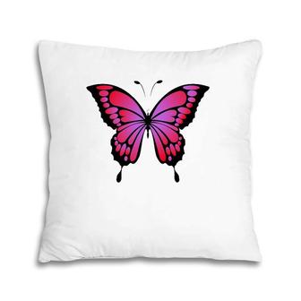 Intense Red And Purple Butterfly Pillow | Mazezy