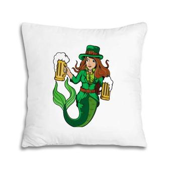Irish Mermaid Women Leprechaun St Patricks Day Pillow | Mazezy