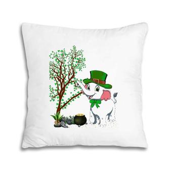 Irish Shamrock Leprechaun Hat Elephant St Patrick's Day Premium Pillow | Mazezy