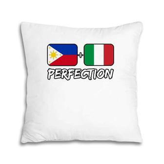Italian And Filipino Perfection Mix Dna Flag Heritage Pillow | Mazezy