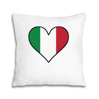 Italian Flag Heart Cute Italy Pillow | Mazezy