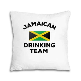 Jamaica Jamaican Drinking Team Funny Beer Flag Party Gift V-Neck Pillow | Mazezy