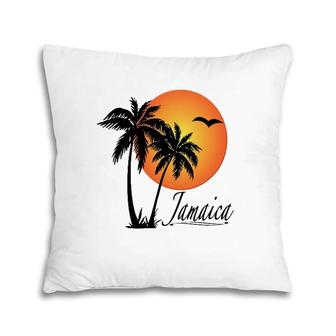 Jamaica Souvenirgift Palm Tree Sun Vacation Pillow | Mazezy